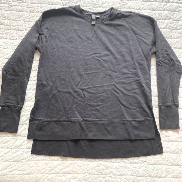 Sweaty Betty Soft Stretch Dark Grey Crew Sweatshirt with Finger holes Size 6 - Picture 1 of 6